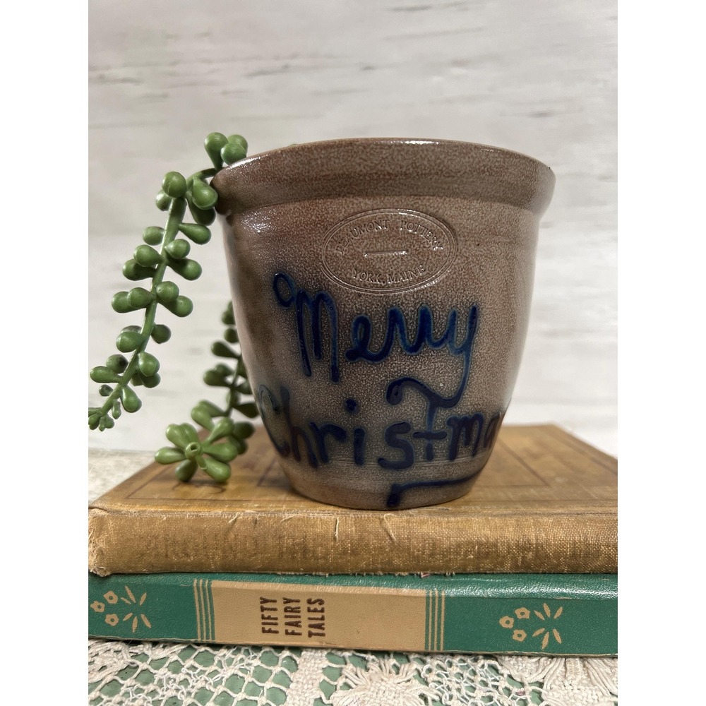 Beaumont Brothers BBP Pottery Merry Christmas Vessel Crock * salt glazed 1988